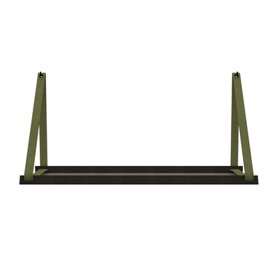 Stalen wandplank 70x20cm - incl. leren plankdragers