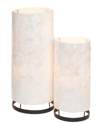 Capiz schelpen staande lamp cilinder neutraal