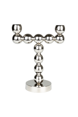 CANDLE HOLDER BUBBLES TWO SILVER