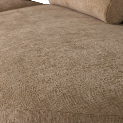 Batavier half ronde bank 4-zits velvet lichtbruin melange