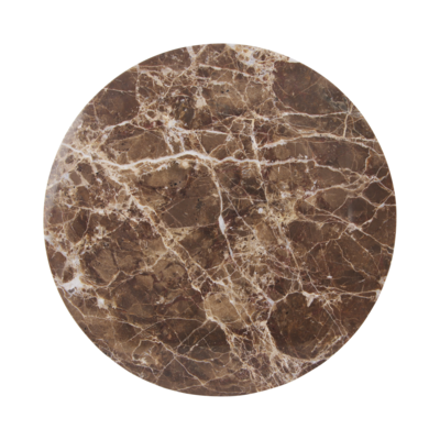 Marmer dienblad rond - bruin