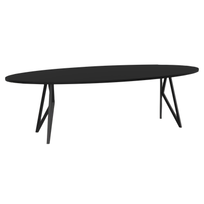 Studio HENK tafel Butterfly Ovaal - zwart frame, HPL Fenix nero ingo