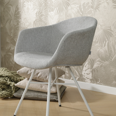 Eetkamerstoel Noa-Otis wit onderstel met armleuningen