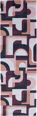 Ecorugs vloerkleed Module multicolor bordeauxrood