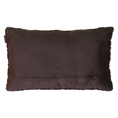 Kussen bont suede dot dark chocolate