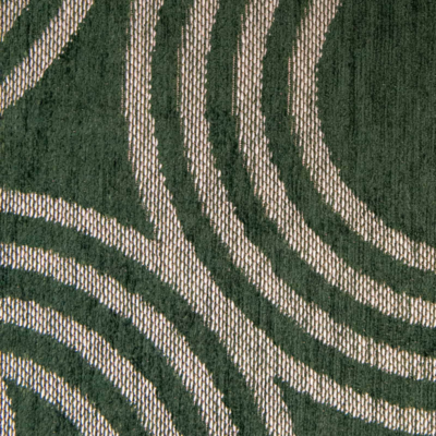 Vloerkleed Disco groen met geometrische lijnen en cirkels