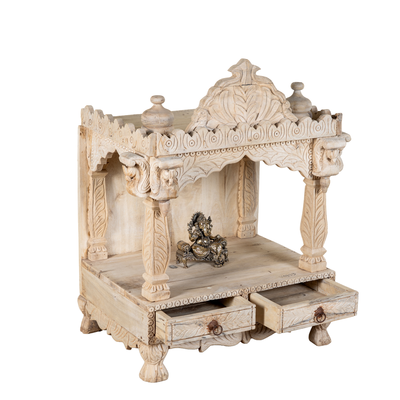 Aadhavi - Handgesneden Mangohouten Tempel 