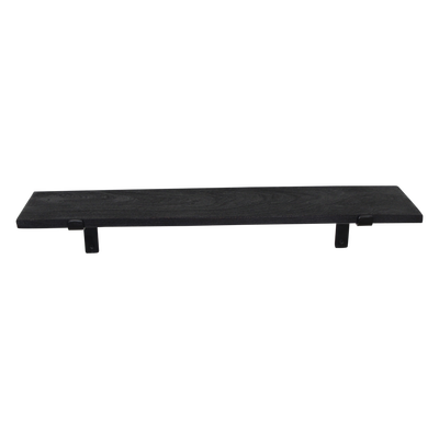 LAMO Manufaktur houten wandplank met natuurlijke rand, Basic wandplank, Donker/Zwart 100cm, LW 01 A 004 100LS