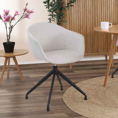 Draaibare eetkamerstoel Nola-Otis - zwart onderstel