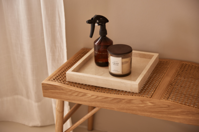 Marmer dienblad 30x30cm - beige