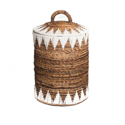 Mand Sekitar naturel/wit van waterhyacint