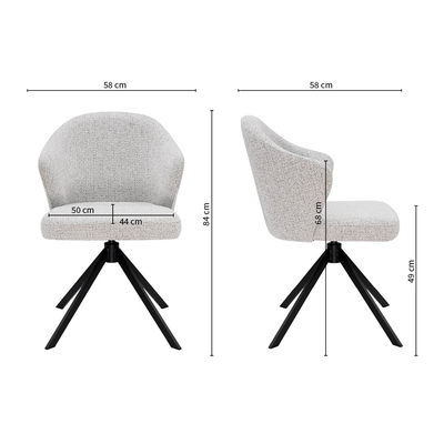 Kick draaistoel Liz - Grijs