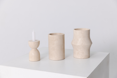 Travertine design kaarshouder