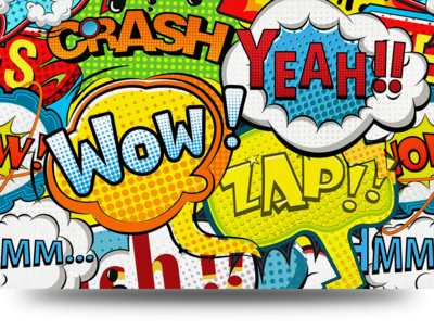 Canvas schilderij popart cartoon bubbles