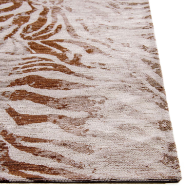 Vloerkleed Zebra met zebramotief in goudgeel kleuren met verouderde texturen