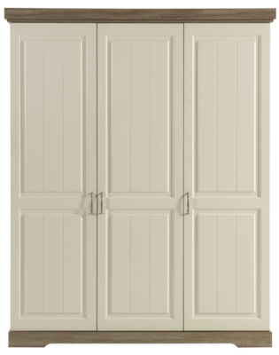 Spiegel kledingkast Latte 3 witte scharnierdeuren - 175 x 220 x 62 cm
