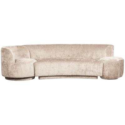 Combi-popular: bankje + fauteuil + poef naturel