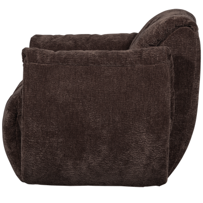 Baggy draaifauteuil geweven stof warmgrijs melange