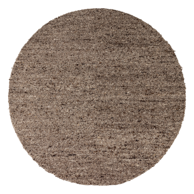 Efia vloerkleed rond wol bruin melange o200 cm