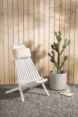 Houten tuin loungestoel Bastian - met hoofdkussen