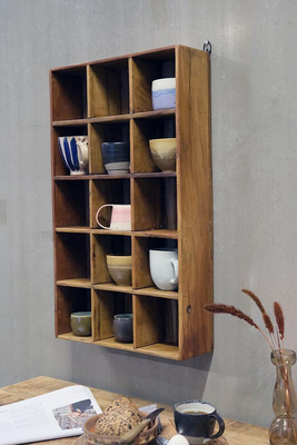Houten wandrek 15 vakken