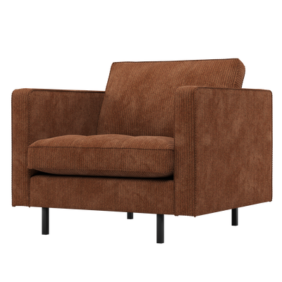 Rodeo classic fauteuil ribstof roestbruin