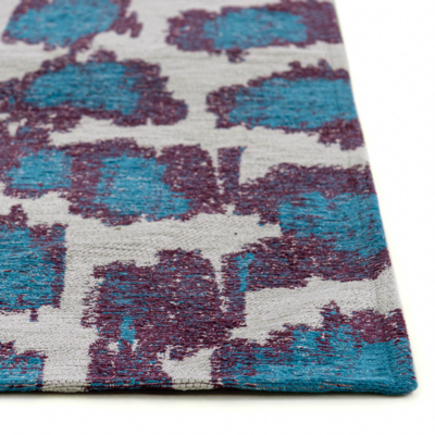 Abstract design vloerkleed Ikat met vlekken en vage vormen