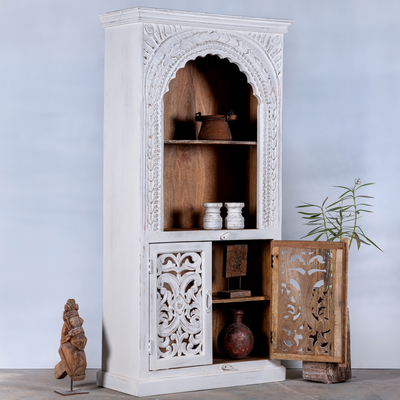 Liya - Witgewassen Houten Kast Mangohout 