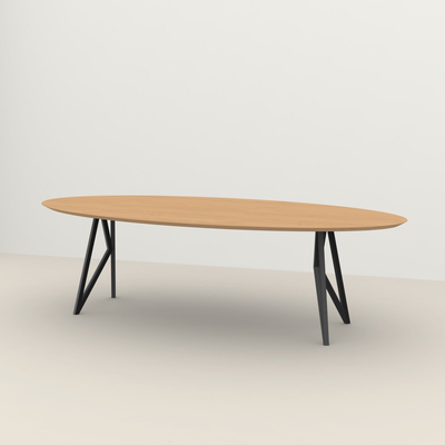 Studio HENK tafel Butterfly Ovaal - zwart frame, hardwax light 3041