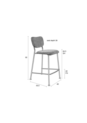 Zuiver Benson Barkruk 64,50 cm - Set van 2