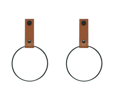 Leren handdoekring maat S (ring zwart)