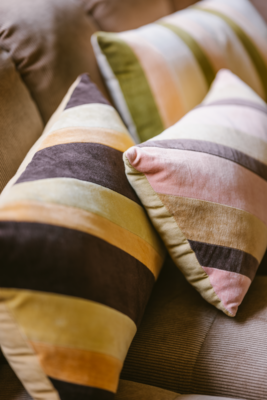 HKliving kussen Striped Velvet Sunkissed- 50x30 cm