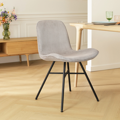 Eetkamerstoel Noa-Fé gestoffeerd - zwart onderstel