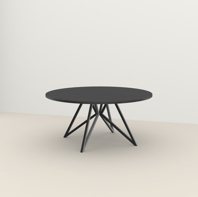 Studio HENK tafel Butterfly Rond QuadpodXL - zwart frame, zwarte beits