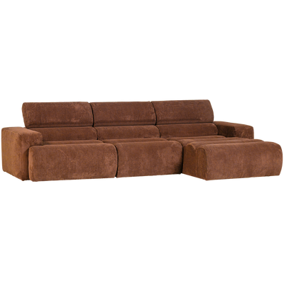 Novi chaise longue bank rechts donkerbruin melange