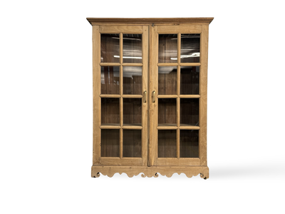 Glas kast 2 deurs naturel uniek