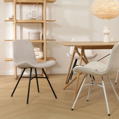 Eetkamerstoel Noa-Fé gestoffeerd - wit onderstel