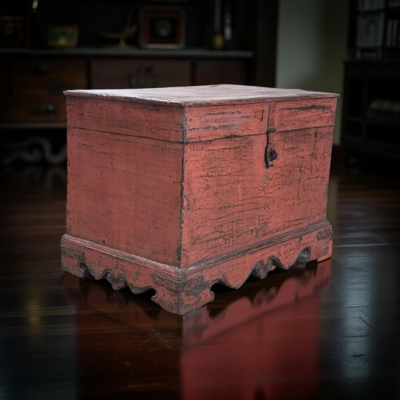 Kistje rood uniek India 