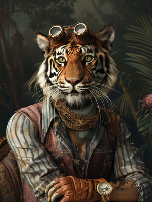 Canvas schilderij van een tijger