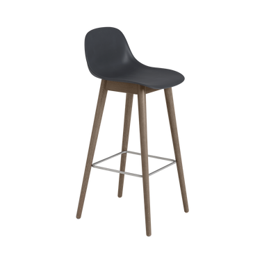 Muuto barkruk met rugleuning Fiber Bar Stool Wood Base