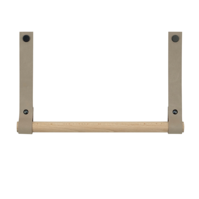 Leren keukenrolhouder (roldrager: rondhout)