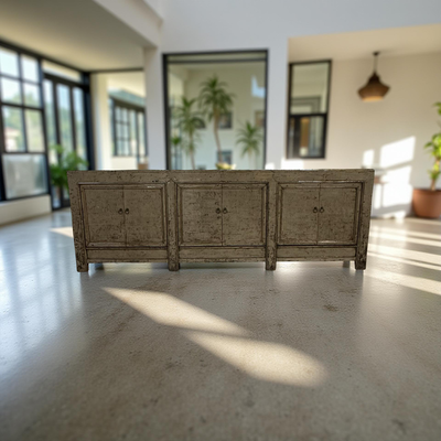 Dressoir 6 deur olijf/groen lak uniek