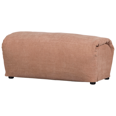 Baggy hocker geweven stof naturel melange