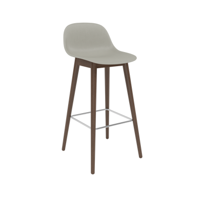 Muuto barkruk met rugleuning Fiber Bar Stool Wood Base