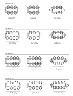 Studio HENK tafel Butterfly Rechthoekig - zwart frame, HPL Fenix nero ingo