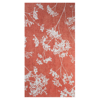 Parsley rood bloementapijt met elegant wit bloempatroon