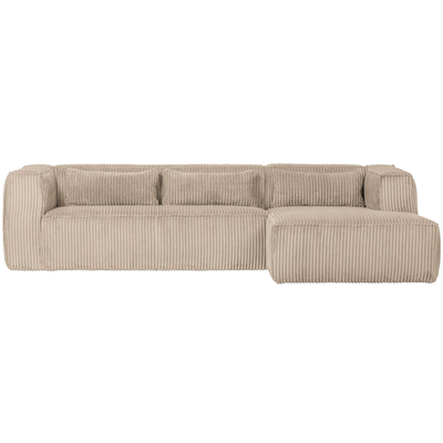 Bean hoekbank rechts chenille velvet taupe