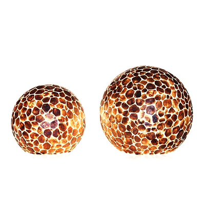 Tafellamp Bol Turtle gold capiz 