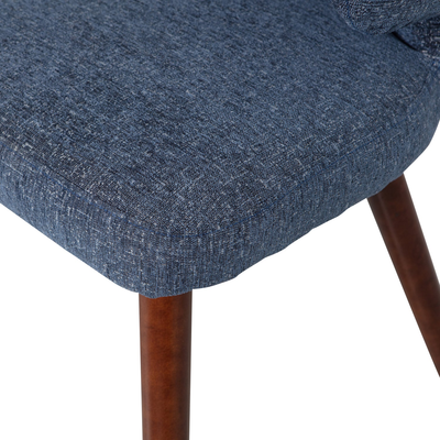 Cape eetkamerstoel gemeleerde stof blauw