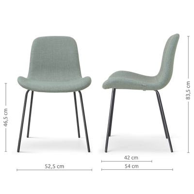 Eetkamerstoel Nora-Fé - zwart onderstel